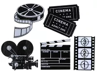 Dřevěné dekorace Filmová noc 10ks