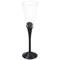 Poháre na sekt šampusky s podstavcom čierne - 6 ks