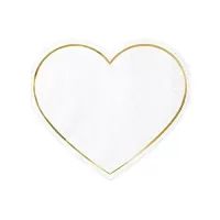 Papierové obrúsky Srdce so zlatým lemovaním 20 ks