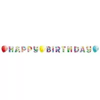 Party nápis s balónikmi Happy Birthday 180 cm
