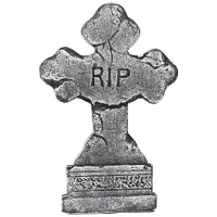 Halloweenská dekorace Náhrobek - Kříž RIP 31 cm