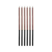 Dortové svíčky dlouhé Chrome rose gold 6 ks
