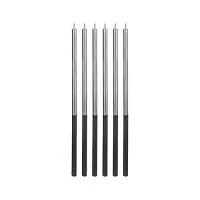 Tortové sviečky dlhé Chrome strieborné 6 ks
