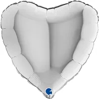 Foliový balonek srdce stříbrné 45 cm