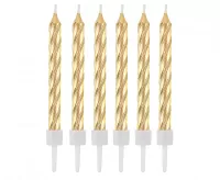 Tortové sviečky zlaté perleťové - 12 ks