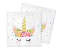 Papierové párty obrúsky Jednorožec Floral - 20 ks