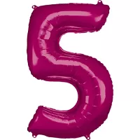 Fóliová číslica - Tmavo ružová 5 - 86 cm