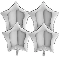 Fóliové balóniky hviezdy Satin Luxe Šedé, 4 ks