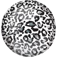 Fóliový balónik gule Leopard - strieborný 40 cm