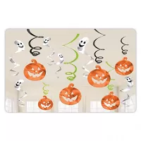 Závesné špirály Halloween tekvica a duch 12 ks