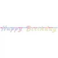 Party nápis perleťový - Happy Birthday 130 cm