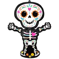 Fóliový balónik halloween - Day of the dead holografický kostlivec 66 x 86 cm
