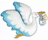 Fóliový balónik bocian - baby boy 61 cm