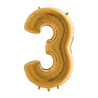 Fóliová číslica zlatá 3 - 102 cm