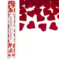 Vystreľovacie konfety červené srdce - 60 cm
