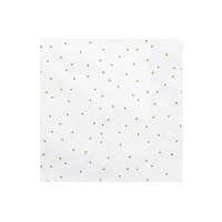 Papierové párty obrúsky biele so zlatými bodkami 20 ks