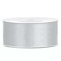 Saténová stuha strieborná 12 mm x 25 m