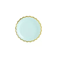 Tanieriky so zlatým okrajom mintové 6 ks