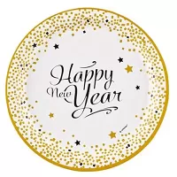 Papierové taniere Happy New Year 23 cm - 8 ks