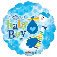 Fóliový balónik s bocianom Welcome baby boy 46 cm