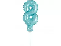 ČÍSLICA NA TORTU nafukovacia - 8 modrá, 13cm