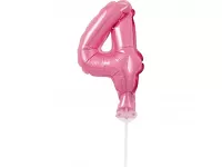 ČÍSLICA NA TORTU nafukovacia - 4 ružová, 13cm