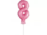 ČÍSLICA NA TORTU nafukovacia - 8 ružová, 13cm