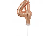 ČÍSLICA NA TORTU nafukovacia - 4 rose gold - 13cm