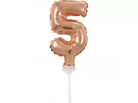 ČÍSLICA NA TORTU nafukovacia - 5 rose gold - 13cm