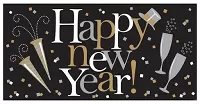Fóliová girlanda silvestrovská Happy New Year 165 x 85 cm