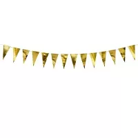 Vlajočková girlanda zlatá metalická 215 cm