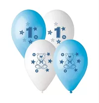 Latexový balónik 1 s medvedíkom modrý
