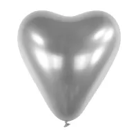 Chrómový latexový balónik srdca strieborné 30 cm