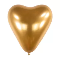 Chrómový latexový balónik srdca zlaté 30 cm