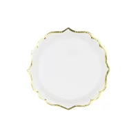 Party tanieriky biele so zlatým okrajom 18,5 cm