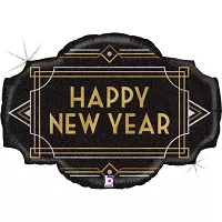 Fóliový balónik - Šťastný Nový rok! Art deco 81cm