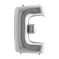 Fóliové písmeno E strieborné 102 cm
