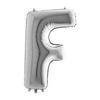 Fóliové písmeno F strieborné 102 cm
