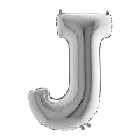 Fóliové písmeno J strieborné 102 cm