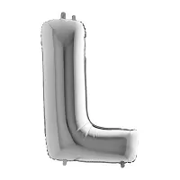 Fóliové písmeno L strieborné 102 cm