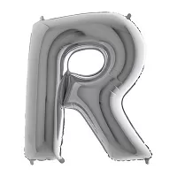 Fóliové písmeno R strieborné 102 cm