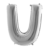Fóliové písmeno U strieborné 102 cm
