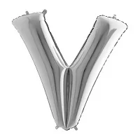 Fóliové písmeno V strieborné 102 cm