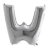 Fóliové písmeno W strieborné 102 cm