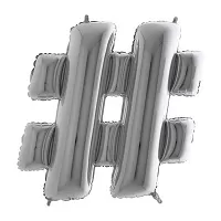 Fóliový symbol Hashtag # strieborný 102 cm
