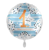 Fóliový balónik Prvé narodeniny chlapček CZ - 43cm