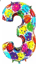 Fóliová číslica - balóniková 3 102cm