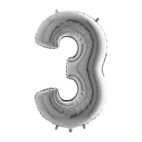 Fóliová číslica - strieborná 3 102cm
