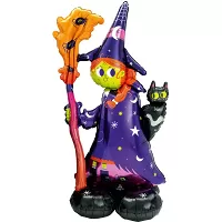 AirLoonz - stojaci obrí balónik Halloween Čarodějnice 139 cm
