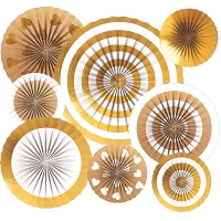 Dekoračné svadobné rozety - zlaté 8 ks